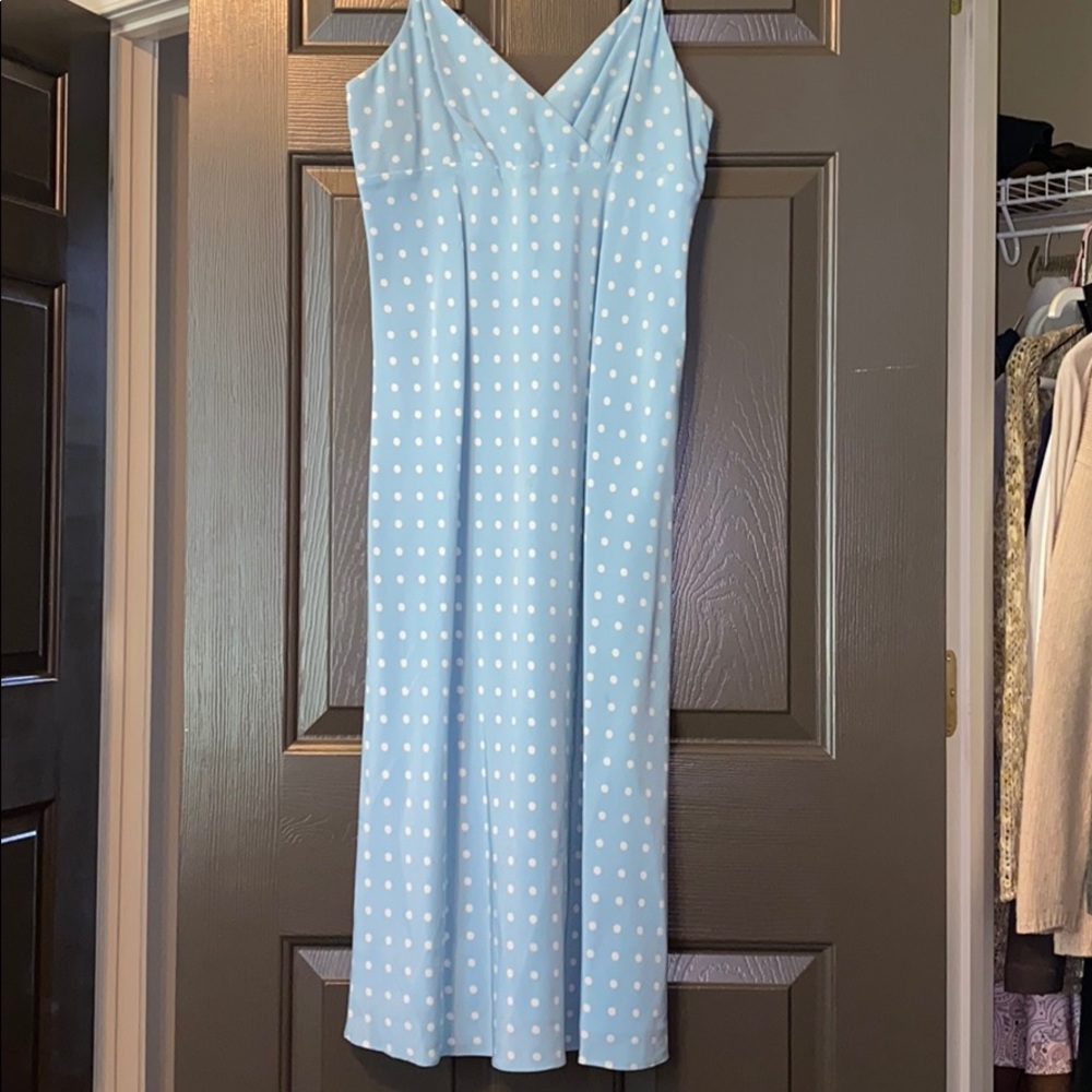 Poka dot blue dress